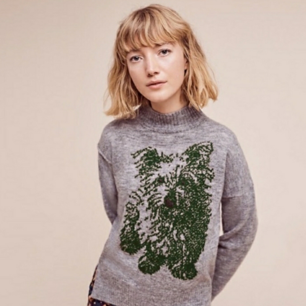 Anthropologie Moth Yorkie Puppy Dog Sweater